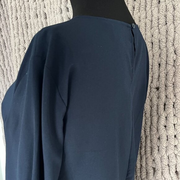 Banana Republic Factory Pull Over Navy Blue Long-Sleeve Blouse Size M - Picture 9 of 14
